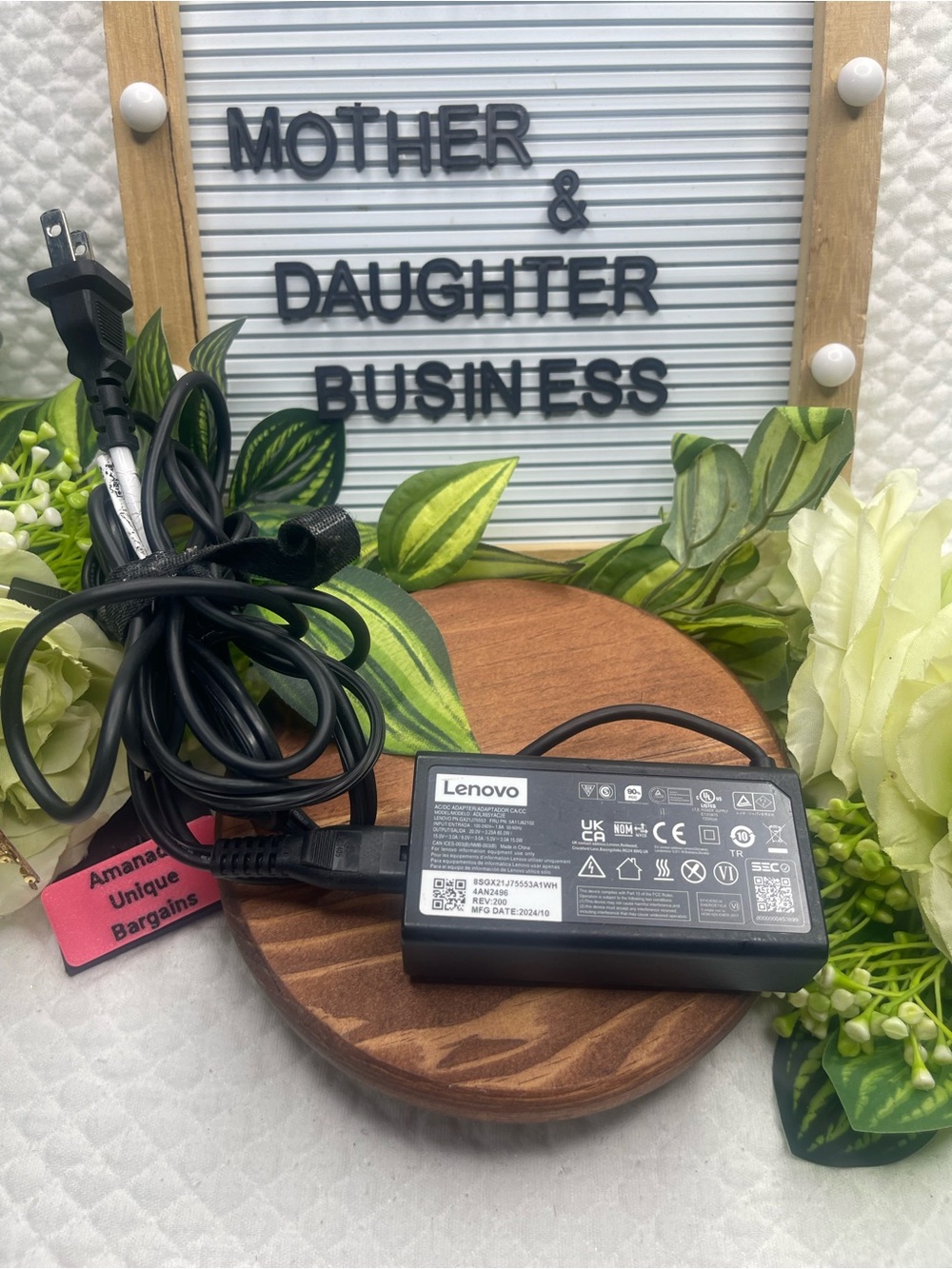 Lenovo Black AC Power Adapter Charger with Cable